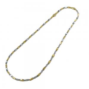 Collana da uomo in oro bianco e giallo 50 cm