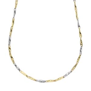 Collana da uomo in oro bianco e giallo 50 cm