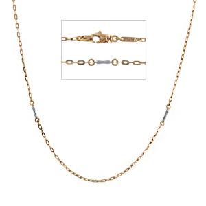 Collana da Uomo in oro rosa dettagli in oro bianco 50 cm 