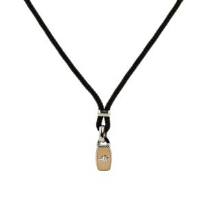 Collana da uomo Zancan in Argento e oro rosa con corda kevlar ESC 252R