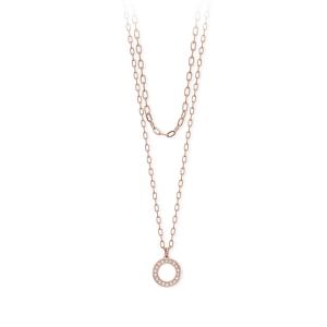 Collana Donna 2Jewels in Acciaio PVD ros e smalto con cristalli 251718 - gallery