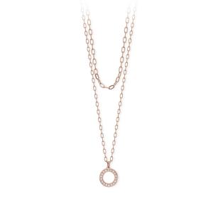 Collana Donna 2Jewels in Acciaio PVD ros e smalto con cristalli 251718