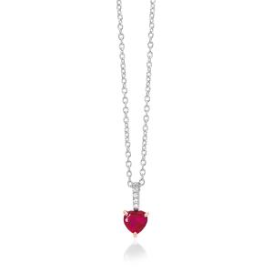 Collana Donna Mabina in Argento con Cuore di Zirconi