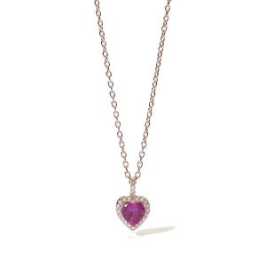 Collana Donna Mabina in Argento rosato con Cuore e Zirconi 553451