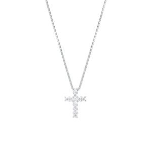 Collana e pendente Croce in oro con Diamanti 