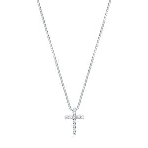 Collana e pendente Croce in oro con Diamanti 