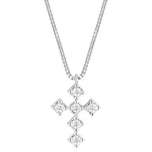 Collana e pendente Croce in oro con Diamanti 