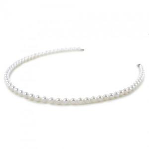 Collana filo di perle Akoya 6.50 - 7.00 mm AA con chiusura in oro bianco