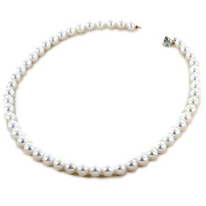Collana filo di perle Akoya 8.00-8.50 mm con chiusura con diamante