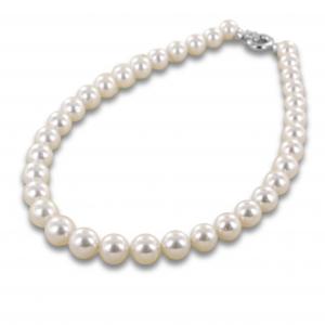 Collana filo di perle Australiane grandi con chiusura in oro e diamanti