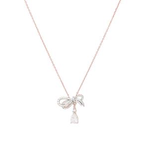 Collana Fiocco in argento rosa e zirconi Leila Cuori Milano