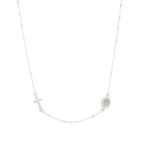 Collana Girocollo Rosario in argento silver con zirconi