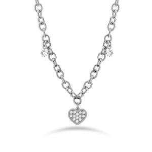 Collana in Acciaio da donna con catena forzatina e cuore Essential Woman Liu Jo LJ2319