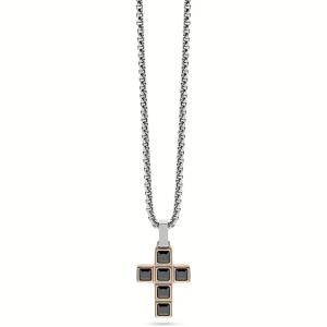 Collana in Acciaio da Uomo con Pendente croce MLJ490