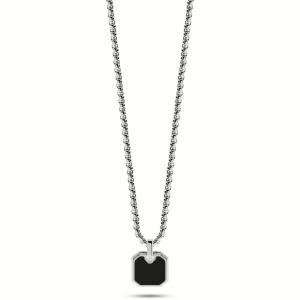 Collana in Acciaio da Uomo con Pendente in onice MLJ419