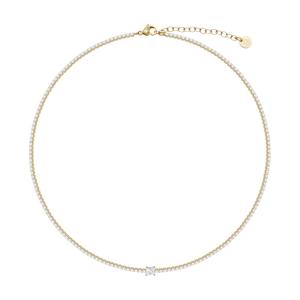 Collana in Acciaio giallo da donna tennis con cristalli bianchi Essential Woman Liu Jo LJ3033