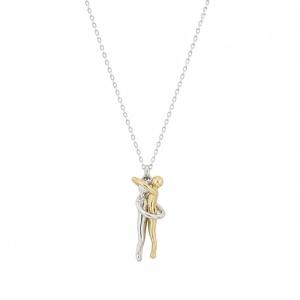 Collana in Argento bianco e giallo Abbraccio