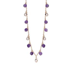 Collana in argento con ametista e zirconi pendenti 553525  - gallery