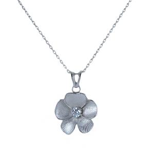 Collana in argento con pendente fiore 