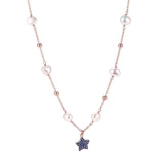 Collana in argento con Stella con zirconi blu collezione Lumiere