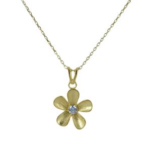 Collana in argento dorato con pendente fiore 
