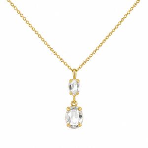 Collana in argento dorato con Pietra Bianca  - gallery