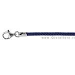 Collana in argento e tessuto nautico colore Blu