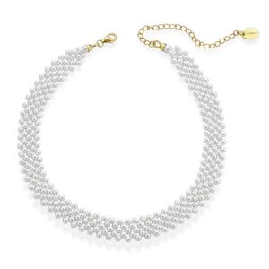 Collana in Argento giallo a cinque fili con perle di acqua dolce  - gallery