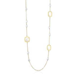 Collana in Argento giallo con perle dacqua dolce e madreperla australiana - gallery