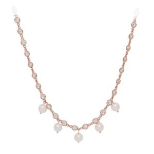 Collana in argento rosa e perle Moon Girl Cuori Milano - gallery