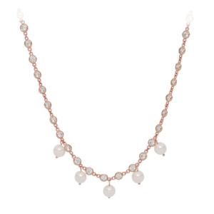 Collana in argento rosa e perle Moon Girl Cuori Milano - gallery