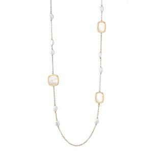 Collana in Argento rosato con perle dacqua dolce e madreperla australiana - gallery