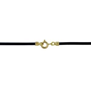 Collana in caucciu nero 50 cm e chiusura in oro giallo