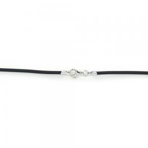 Collana In Caucciù Nero Elegante 55 Cm - Gioiello In Gomma Siliconica Con Chiusura In Ottone - Unisex