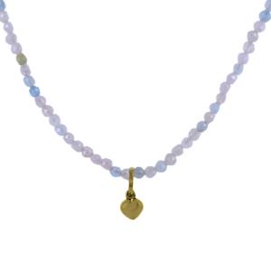 Collana in morganite con ciondolo cuoricino in oro