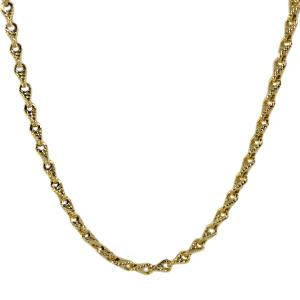 Collana in oro giallo a maglia morbida e luminosa 