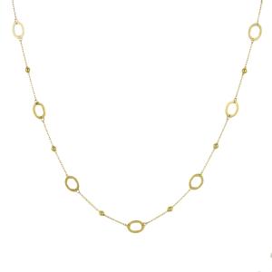 Collana in oro giallo applicazioni ovali e piccole sfere - gallery