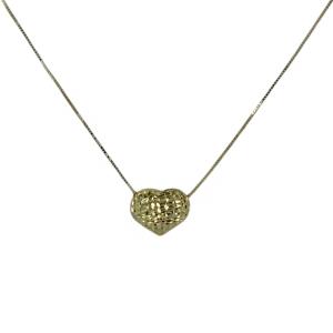 Collana in oro giallo con cuore bombato