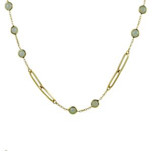 Collana in oro giallo con quarzi verdi - gallery