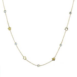 Collana in oro giallo stelle e zirconi bianchi punto luce - gallery