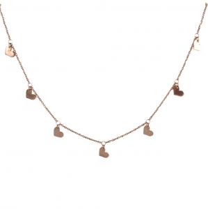 Collana in oro rosa con charms Cuore 