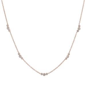 Collana in oro rosa con diamanti punto luce 