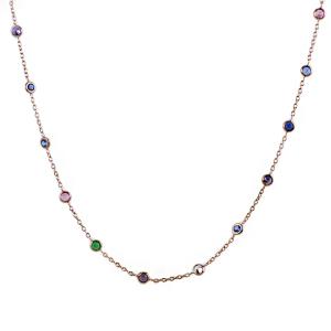Collana in oro giallo con zirconi colorati - gallery