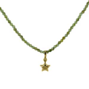 Collana in peridoto con ciondolo stella in oro