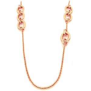 Collana lunga  110 cm Unoaerre in bronzo rosa lucido a maglie - gallery