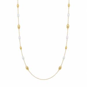 Collana Lunga da Donna in Argento con perle flat collezione Bonton Marcello Pane  - gallery