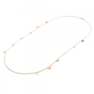 Collana lunga in argento con charms cuori e stelle