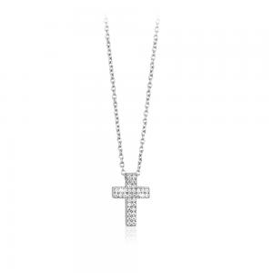Collana Mabina donna con pendente croce con zirconi 553015