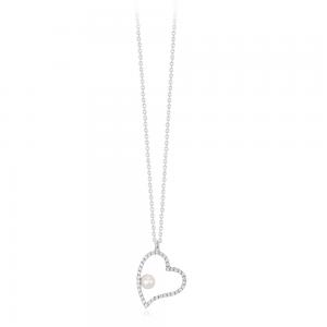 Collana Mabina donna con pendente cuore con perla 553260