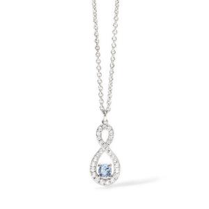 Collana Mabina in argento a forma di infinito con zirconi e acquamarina sintetica 553675 - gallery